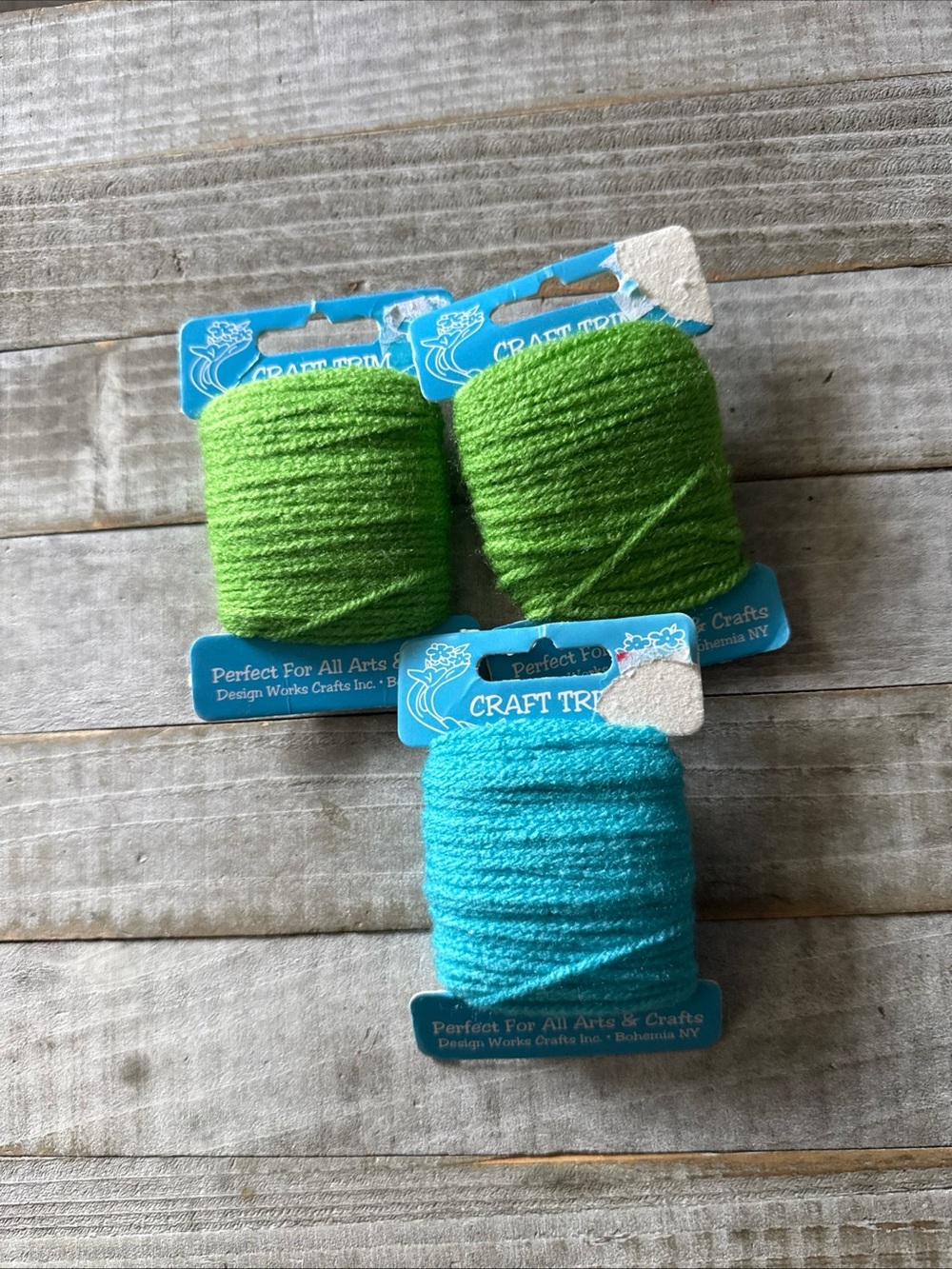 Design Works Crafts Lime Green Yarn Card bundle of 3